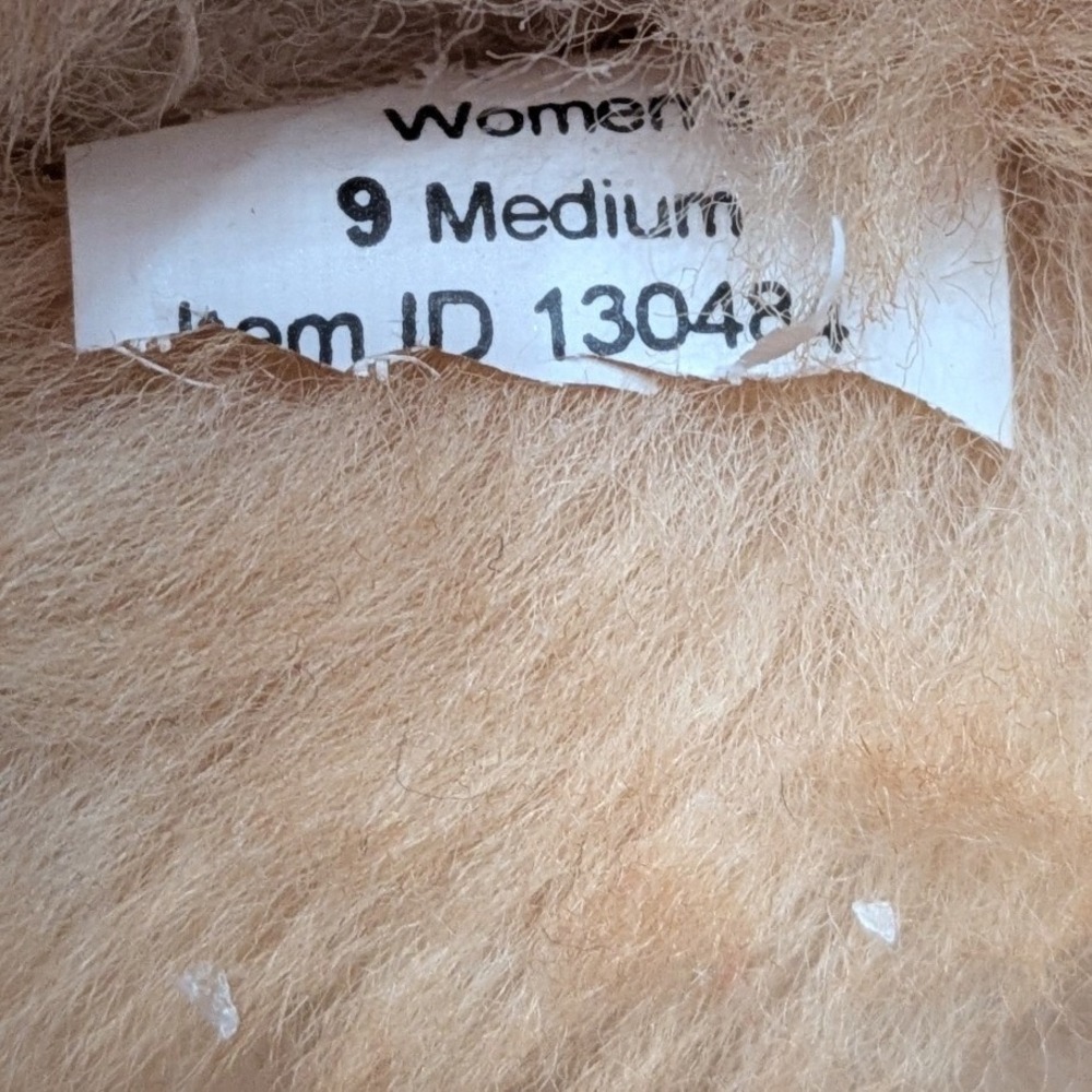 LL Bean Wicked Good Moccasins Women 9 Medium Tan Suede Shearling Slippers 130484 - Picture 5 of 6